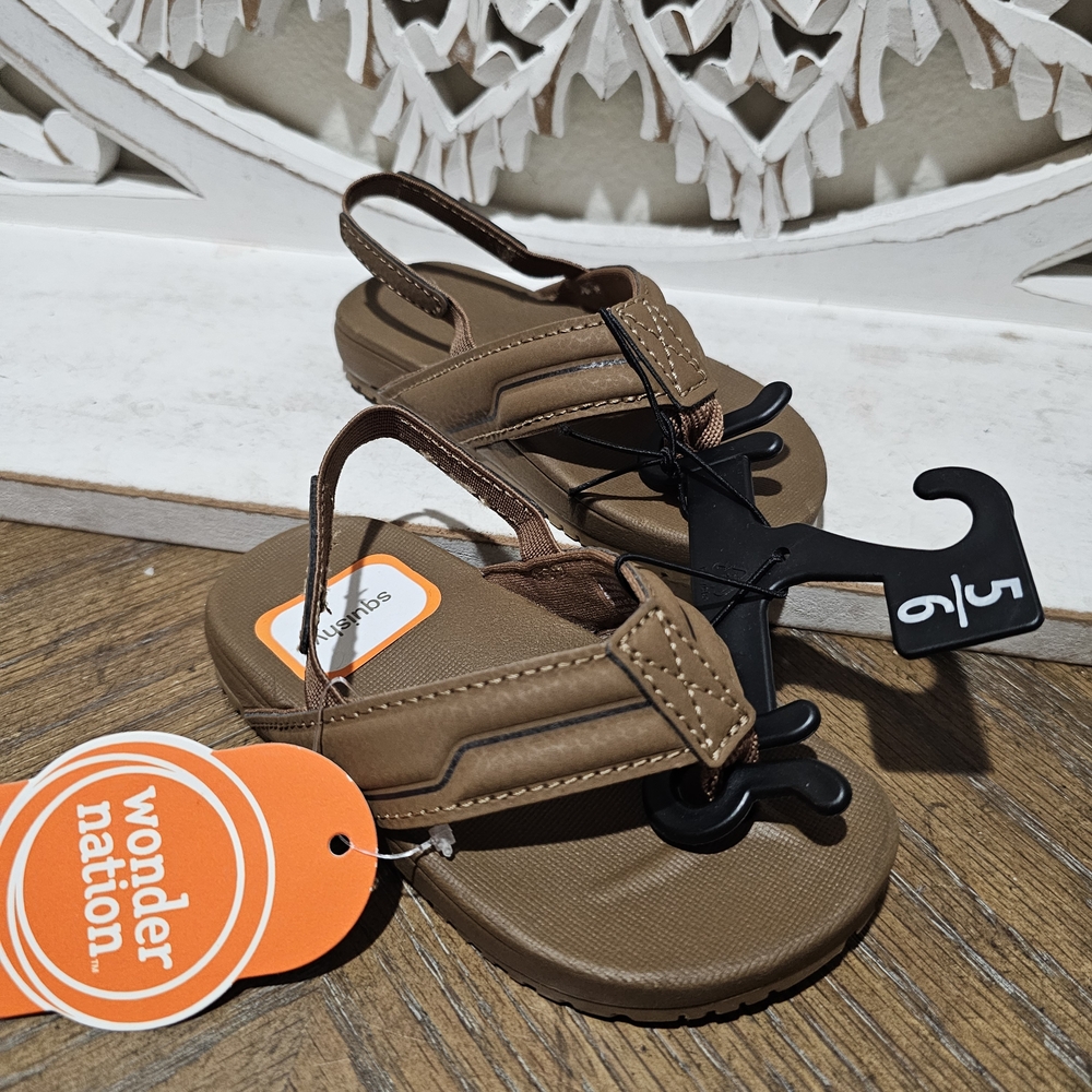 wonder nation Brown Toddler Flip Flop Sandals